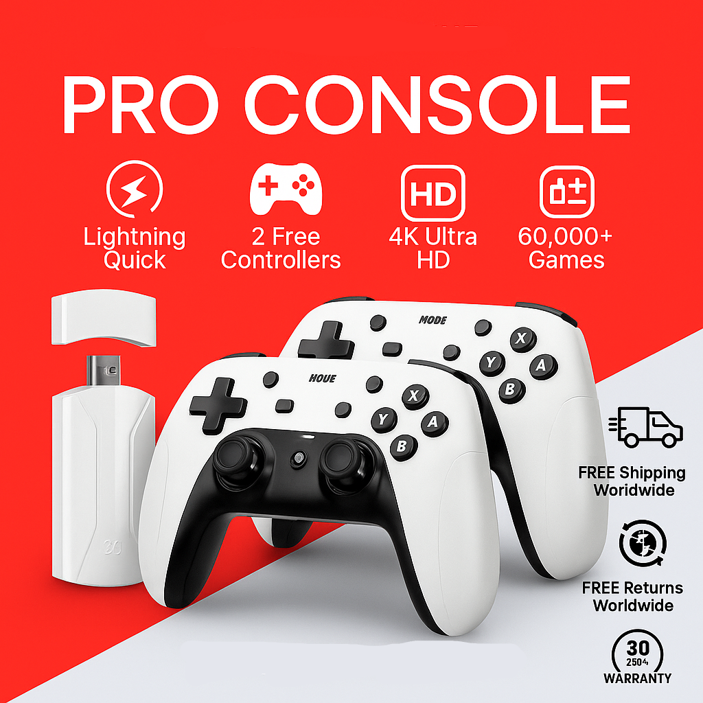 RETROPRO™ CONSOLE (60,000+ LICENSED GAMES + 2 FREE CONTROLLERS)